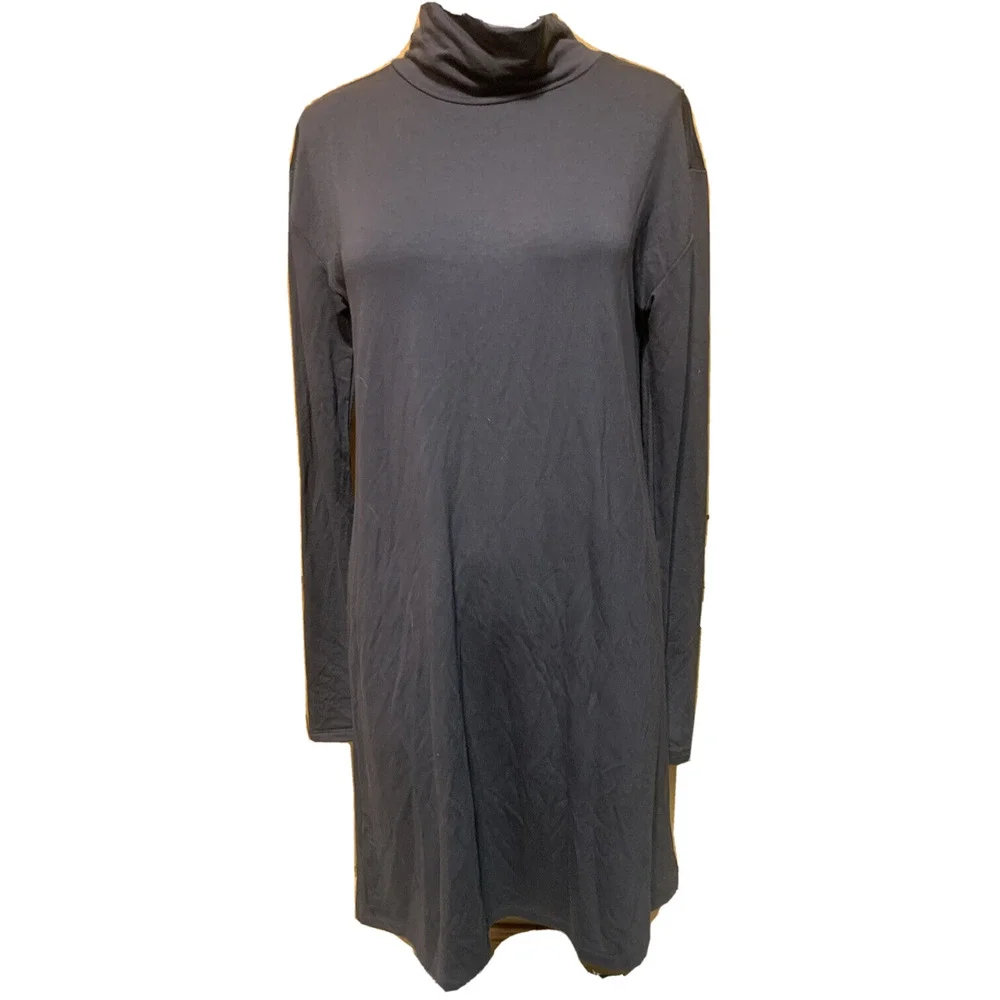 Ann Taylor LOFT Gray Turtleneck Dress Size Medium Office Preppy Cottage Core